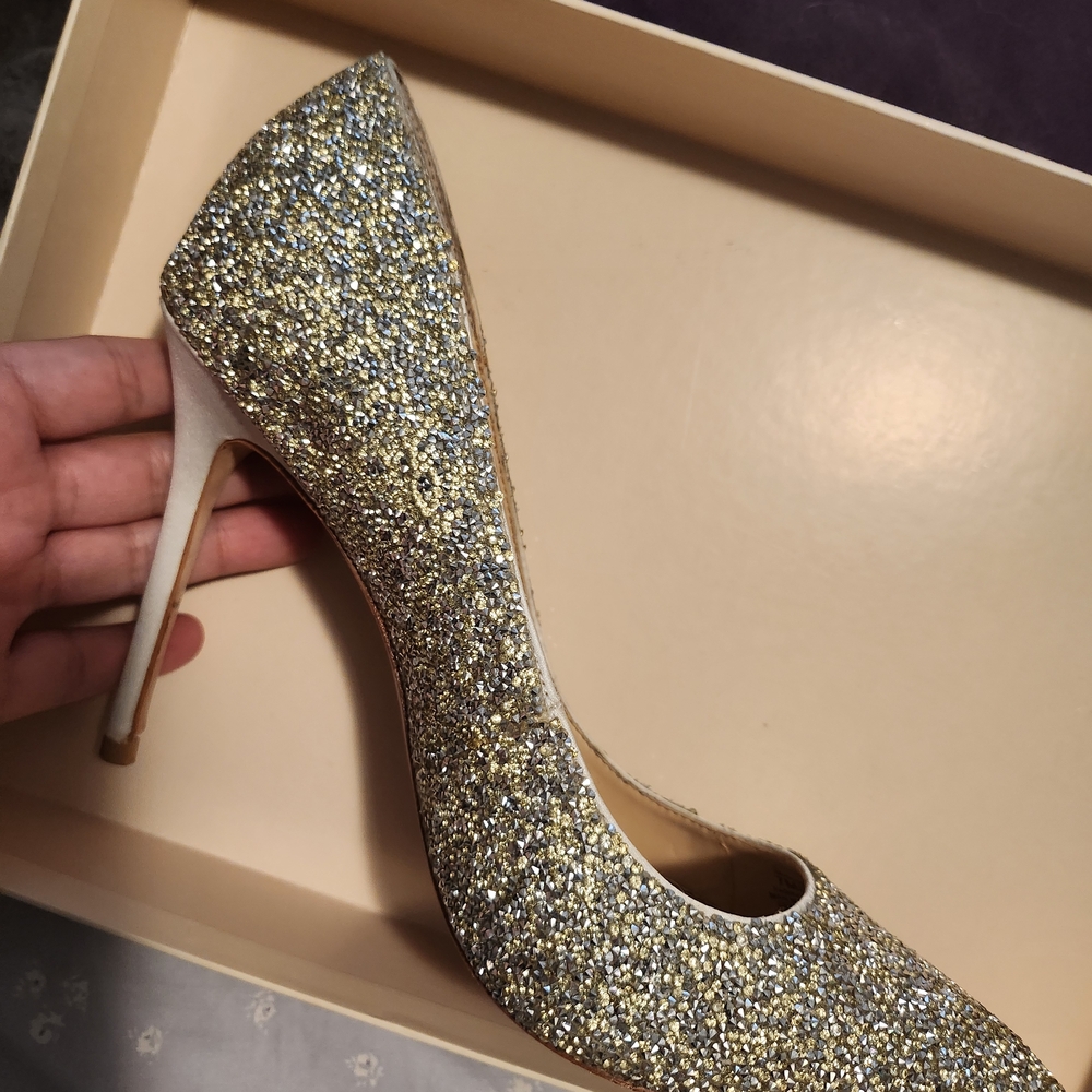 Elegant Crystal Silver Glitter Women's Heels Imagine Vince Camuto